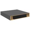 vidaXL Plávajúce nástenné police 4 ks, lesklé sivé 23x23,5x3,8cm, MDF