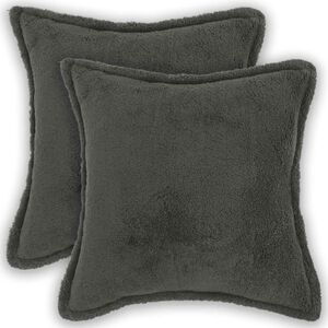 vidaXL Poťah na podložku 2 pcs HOUTEN Tmavosiv&aacute; 30 x 30 cm Boucl&eacute;