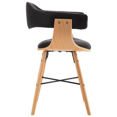 vidaXL Jedálenské stoličky 4 ks čierne umelá koža a ohýbané drevo