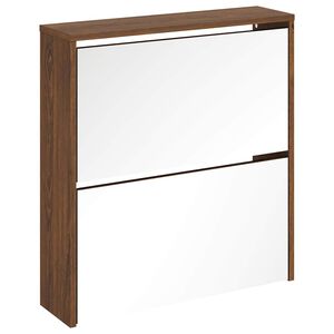 vidaXL Botn&iacute;k so zrkadlom 2-poschodov&yacute; hned&yacute; dub 63x17x67 cm