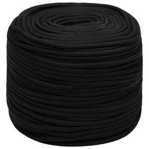 vidaXL Viac&uacute;čelov&eacute; &uacute;žitkov&eacute; lano 10 mm 250 m Čierna Polyester