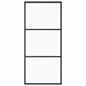 vidaXL Posuvn&eacute; dvere ESG sklo a hlin&iacute;k 90x205 cm čierne