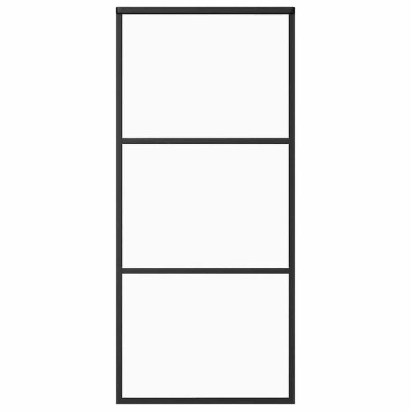 vidaXL Posuvné dvere ESG sklo a hliník 90x205 cm čierne