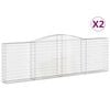 vidaXL Obl&uacute;kov&eacute; gabionov&eacute; ko&scaron;e 2 ks 400x30x120/140 cm pozink. železo