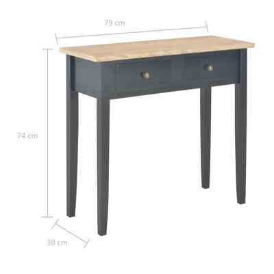 vidaXL Toaletný konzolový stolík, čierny 79x30x74 cm, drevo