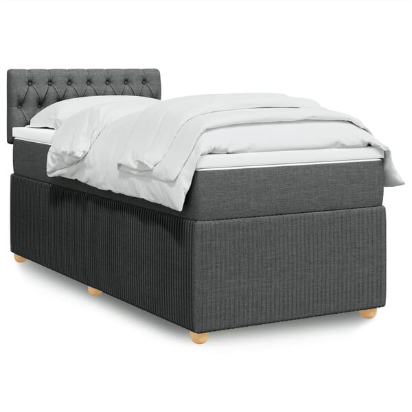 vidaXL Boxspring posteľ s matracom tmavosiv&aacute; 90x200 cm l&aacute;tka