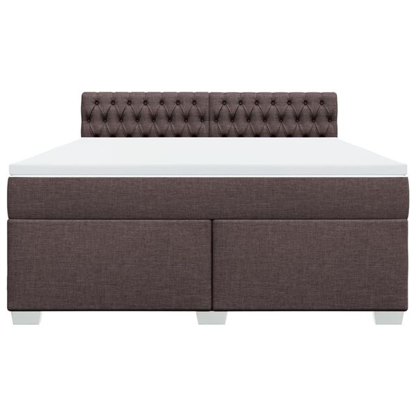 vidaXL Boxspring posteľ s matracom tmavohned&aacute; 180x200 cm l&aacute;tka