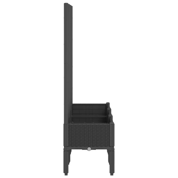 vidaXL Záhradný kvetináč s mriežkou čierny 120x40x142 cm PP