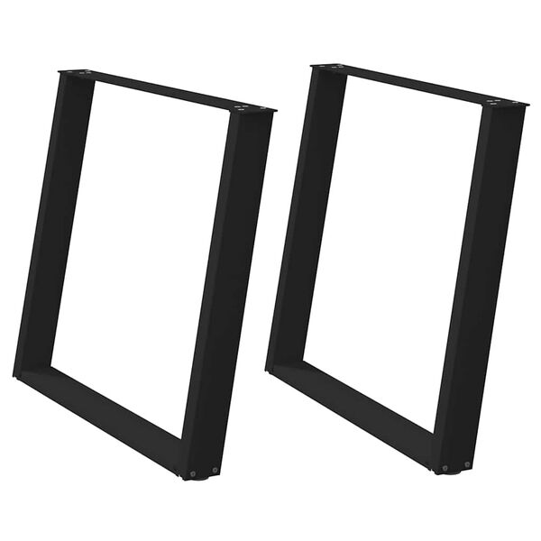 vidaXL Nohy k jedálenskému stolu v tvare U, 2 ks, čierne, 100 x (72-73) cm, oceľové