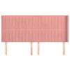 vidaXL Čelo postele so z&aacute;hybmi ružov&yacute; 183x16x118/128 cm zamat