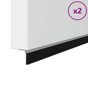 vidaXL Samolepiace tesnenia dver&iacute; s kefou 2 pcs Strieborn&aacute; 100 cm