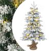 vidaXL Zasnežen&yacute; mini vianočn&yacute; stromček 45 cm 25 LED Tepl&aacute; biela