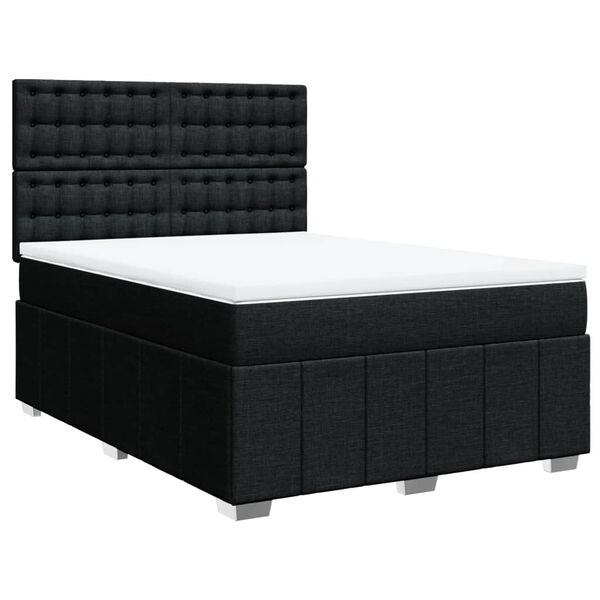vidaXL Boxspring posteľ s matracom čierny 140x190 cm l&aacute;tka