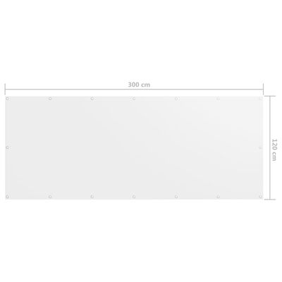 vidaXL Balkónová markíza, biela 120x300 cm, oxfordská látka
