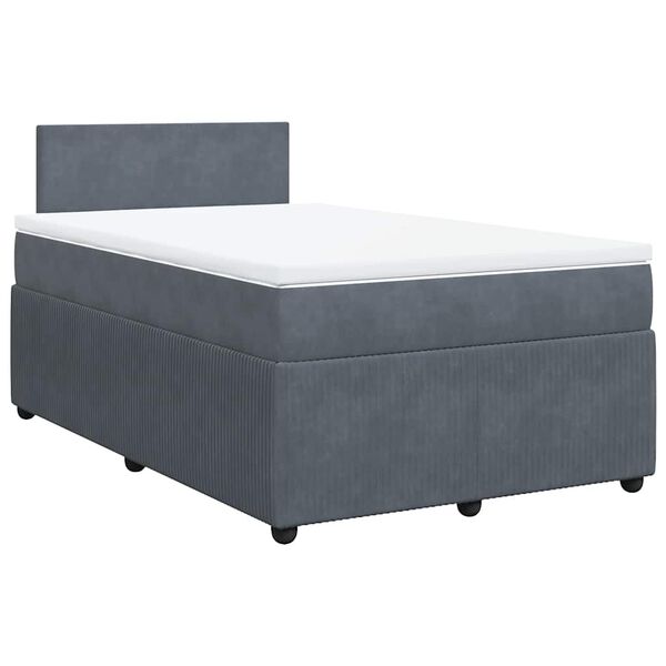 vidaXL Posteľn&yacute; r&aacute;m boxspring s matracom tmavosiv&yacute; 90x190 cm zamat