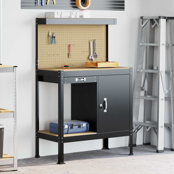 vidaXL Pracovn&eacute; stoly Čierna 90 x 49 x 141 cm Kompozitn&eacute; drevo