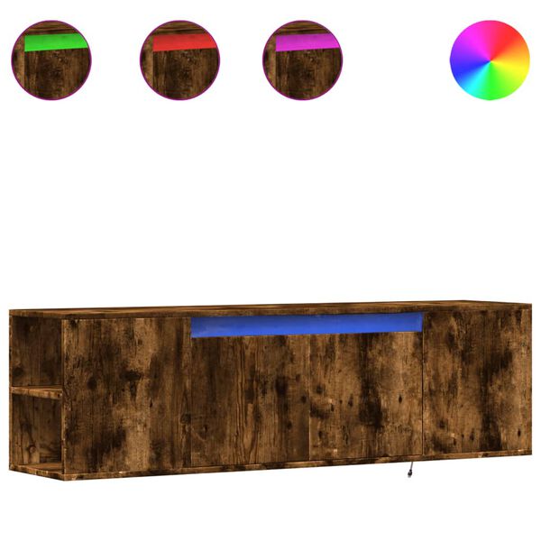 vidaXL TV n&aacute;stenn&aacute; skrinka s LED svetlami dymov&yacute; dub 135x31x39,5 cm