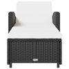 vidaXL Záhradné ležadlo s krémovo-bielou podložkou polyratanové čierne
