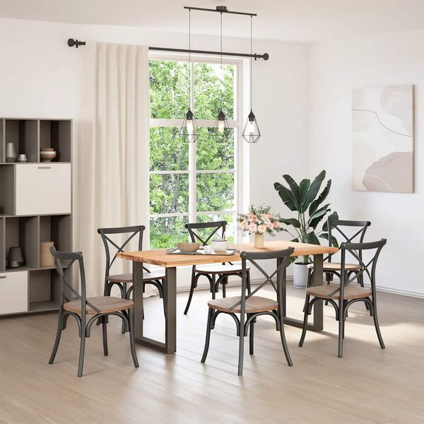 vidaXL Nohy k jed&aacute;lensk&eacute;mu stolu v tvare U, 2 ks, pr&iacute;rodn&aacute; oceľ, 60 x (72-73) cm, oceľ