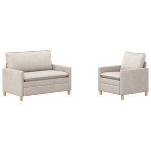 vidaXL Sada pohoviek 2 ks Kr&eacute;mov&aacute; Polyester
