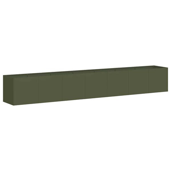 VidaXL kvetin&aacute;č Olive Green 280x40x40 cm Oceľ valcovan&aacute; za studena