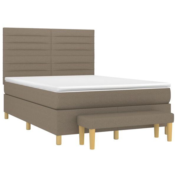 vidaXL Posteľn&yacute; r&aacute;m boxspring s matracom sivohned 140x200 cm l&aacute;tka