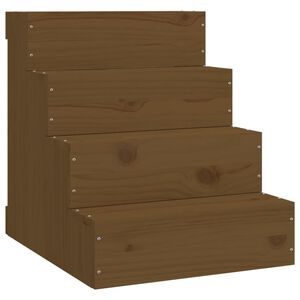 vidaXL Schody pre dom&aacute;ce zvierat&aacute; medov&eacute; 40x49x47 cm mas&iacute;vna borovica