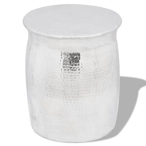vidaXL Tepan&aacute; hlin&iacute;kov&aacute; stolička/pr&iacute;ručn&yacute; stol&iacute;k, strieborn&aacute; farba