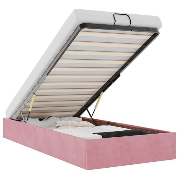 vidaXL Osmansk&yacute; r&aacute;m postele bez matraca ružov&aacute; 100x200 cm zamat