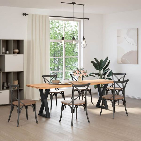 vidaXL Nohy k jed&aacute;lensk&eacute;mu stolu 2 ks čierne 60 x (72-73,3) cm oceľov&eacute;