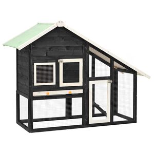 vidaXL Kr&aacute;lik&aacute;reň sivo-biela 140x63x120 cm jedľov&eacute; drevo