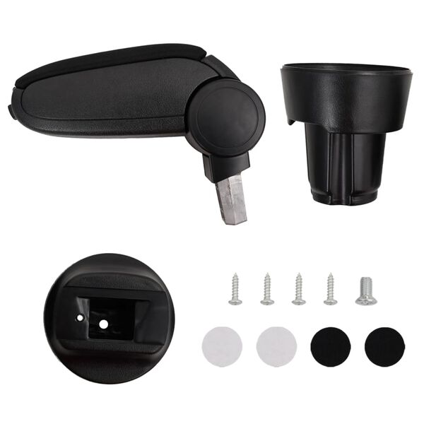 vidaXL Lakťov&aacute; opierka do auta čierna 13x33x(33-49) cm ABS