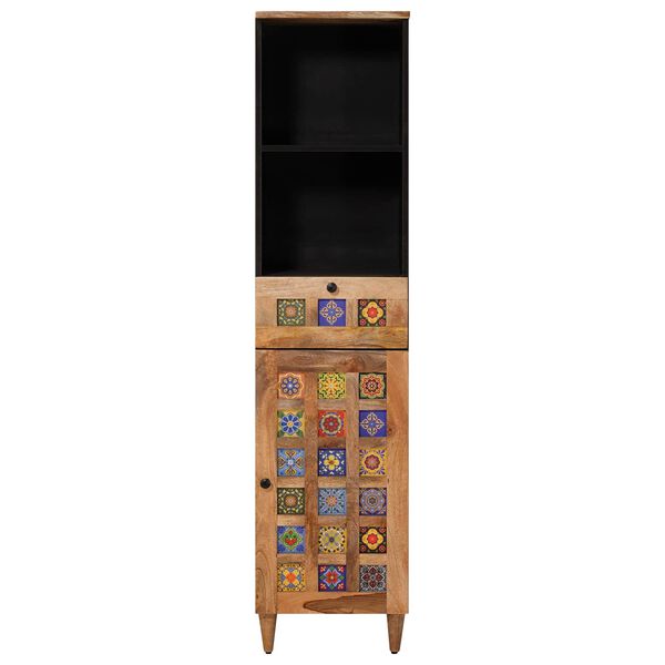 vidaXL K&uacute;peľňov&aacute; skriňa Pr&iacute;rodn&aacute; 38 x 33 x 160 cm Mas&iacute;vne mango drevo