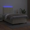 vidaXL Boxspring posteľ s matracom a LED kr&eacute;mov&aacute; 120x200 cm umel&aacute; koža