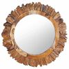 vidaXL N&aacute;stenn&eacute; zrkadlo 60 cm okr&uacute;hle teakov&eacute; drevo