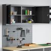 vidaXL Súprava skrinky na náradie a pegboard s poličkou 3 pcs Čierna