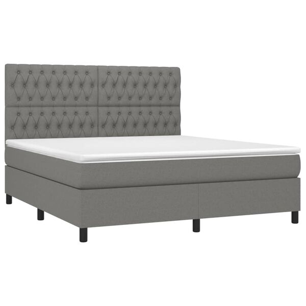 vidaXL Boxspring posteľ s matracom tmavosiv&aacute; 180x200 cm l&aacute;tka