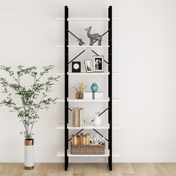 vidaXL Vysoký regál biely 80x30x210 cm masívna borovica