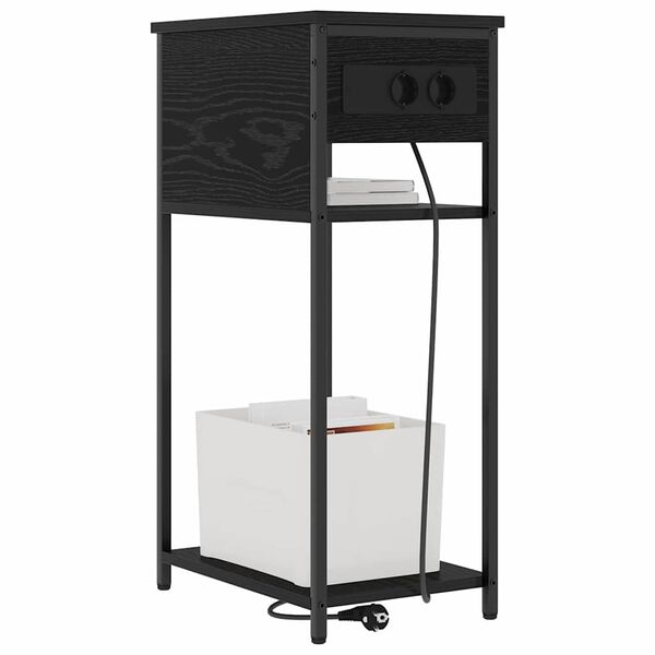 vidaXL Nočn&yacute; stol&iacute;k Čierny dub 41 x 28 x 76 cm Kompozitn&eacute; drevo