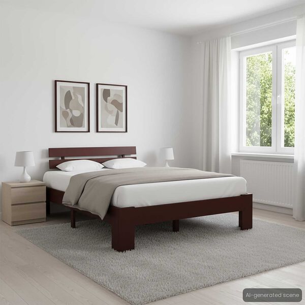 vidaXL Posteľný rám, tmavohnedý, borovicový masív 120x200 cm