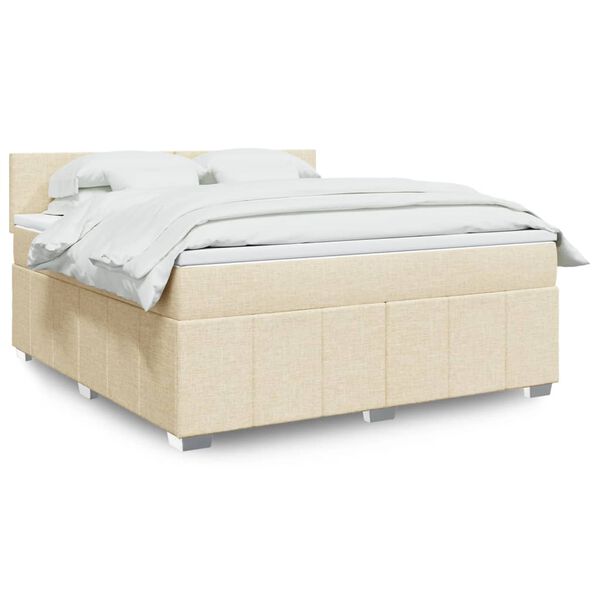 vidaXL Posteľn&yacute; r&aacute;m boxspring s matracom kr&eacute;mov&yacute; 180x200 cm l&aacute;tka