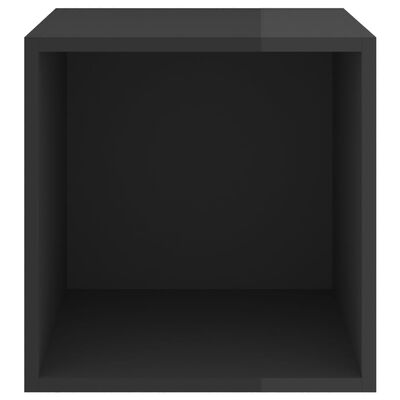 vidaXL Nástenná skrinka lesklá čierna 37x37x37 cm drevotrieska