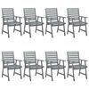 vidaXL Z&aacute;hradn&eacute; jed&aacute;lensk&eacute; stoličky s vank&uacute;&scaron;mi 8 ks ak&aacute;ciov&yacute; mas&iacute;v