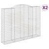 vidaXL Obl&uacute;kov&yacute; gabionov&yacute; k&ocirc;&scaron; 2 ks 300x50x220/240cm pozinkovan&eacute; železo