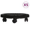 vidaXL Voz&iacute;ky na rastliny s kolieskami 5 ks priemer 30cm čierne 170 kg