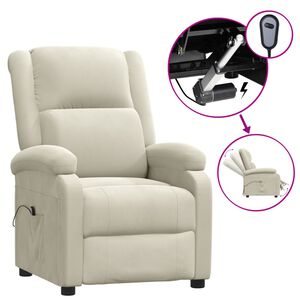 vidaXL Elektrick&eacute; skl&aacute;pacie kreslo, kr&eacute;mov&eacute;, zamat