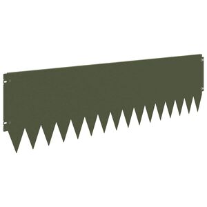 vidaXL Obrubn&iacute;k tr&aacute;vnika 10 ks 103 x 30 cm Oceľ Olivovo zelen&aacute;