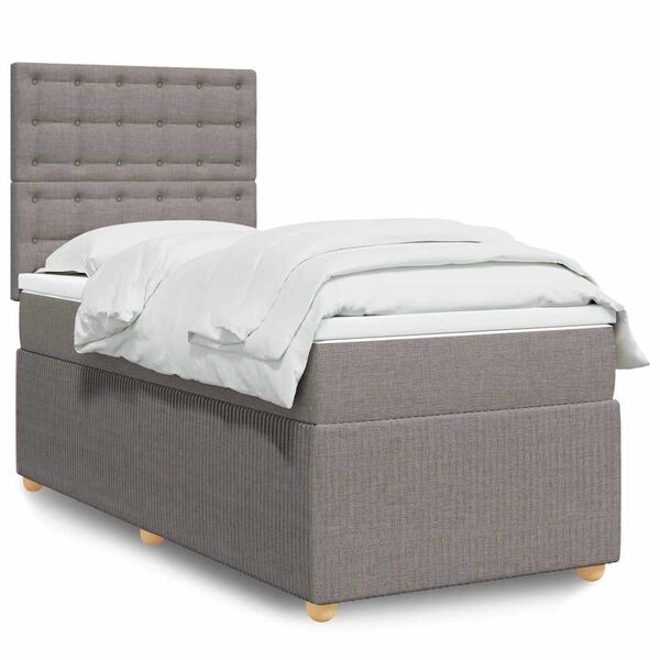 vidaXL Boxspring posteľ s matracom sivohned&yacute; 100x200 cm l&aacute;tka