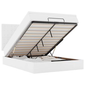 vidaXL Osmansk&yacute; r&aacute;m postele s matracom biela 140x200 cm umel&aacute; koža