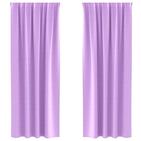 vidaXL Záclony na zatemnenie s krúžkami 2 pcs Fialová 245 x 140 cm